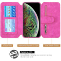 Apple iPhone 14 Plus Case Detachable Rugged Drop-Proof Flip Wallet - Hot Pink