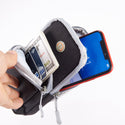 Universal Sports Armband Durable Canvas Mobile Pouch with Secured Zipper - Black