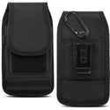 Universal Case Rugged Drop-proof 5.5" Nylon Vertical Holster Pouch Carrier with Belt Clip & Carabiner - Black