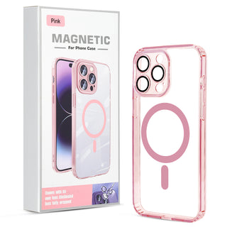 Case For iPhone 15 Pro Max (6.7") The Everyday Compatible with Magsafe Protective Transparent With Precise Camera Lens Cover Protection And Full Retail Ready Packaging - Pink Transparent