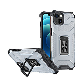 Apple iPhone 13 Case Rugged Drop-proof Clear with Corners & Camera Cutout Protection & Magnectic Kickstand - Black