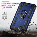 Apple iPhone 14 Plus Case Rugged Drop-Proof with Impact Absorption & Built-In Rotatable Ring Holder Stand Kickstand - Navy Blue