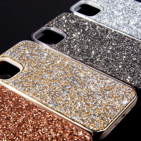 Case For iPhone 15 Plus (6.7") Diamond Platinum Collection Hybrid Bumper With Electroplated Frame - Silver
