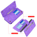 Apple iPhone 14 Pro Max Case Detachable Rugged Drop-Proof Flip Wallet - Purple