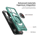 Case for Cricket Innovate E 5G Military Grade Ring Car Mount Kickstand with Tempered Glass Hybrid Hard PC Soft TPU Shockproof Protective - Teal