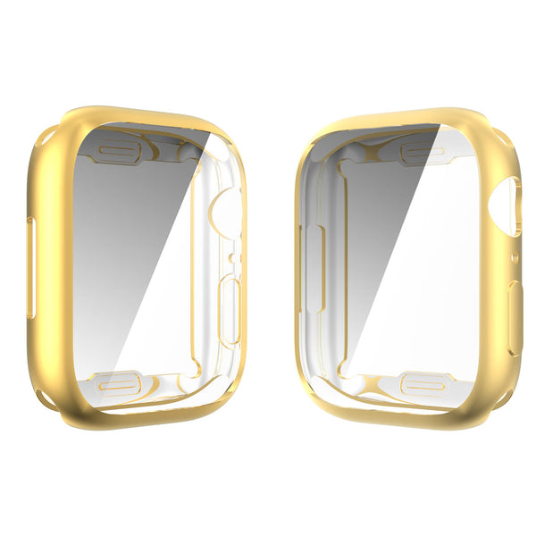 Case for Apple Watch Series 7 Full Soft Slim 45mm Cover Frame Protective TPU Soft - Gold