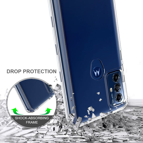Motorola Moto G Play 2023 Case Rugged Drop-Proof TPU with Clear Acrylic Back - Black