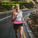 Liquid Skin Super Slim Atheletic Fabric Running Belt with Large Phone Pocket & Keys / Headset Holder Waist Pack for Hiking Running Fitness Glow In Dark – Pink