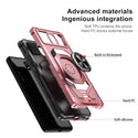 Case for Nokia C100 Military Grade Ring Car Mount Kickstand with Tempered Glass Hybrid Hard PC Soft TPU Shockproof Protective - Rose Gold