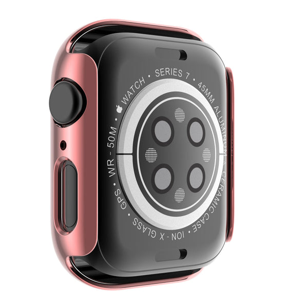 Case for Apple Watch Series 7 41mm Tempered Glass Shockproof Full Cover - Pink