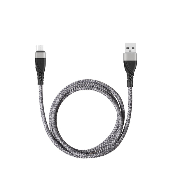 Universal USB Type-C 3 Feet Super Fast Charging Data Cable with Retail Packaging - Grey