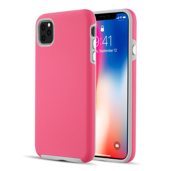 Apple iPhone 13 Pro Max Case Rugged Drop-proof Anti-Slip Grip Texture - Hot Pink