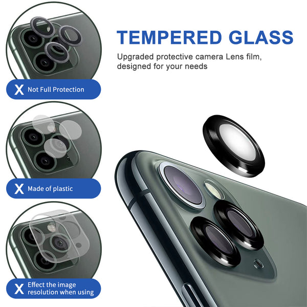 Camera Lens Protector Anti Scratch HD Tempered Glass Camera Screen Protector for Apple iPhone 12 Pro Max - Black