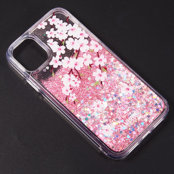 Case for Apple iPhone 14 (6.1") / Apple iPhone 13 (6.1") Luxmo Waterfall Fusion Liquid Sparkling Flowing Sand - Sakura