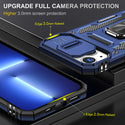 Case for Apple iPhone 15 (6.1") Triumph Rubberized Hybrid Camera Protective with Slide-On and Off Camera Protection Cover & Rotatable Ring Stand with - Navy