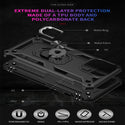 Apple iPhone 14 Pro Case Rugged Drop-Proof with Impact Absorption & Built-In Rotatable Ring Holder Stand Kickstand - Black