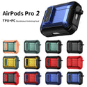 Apple Airpods Pro 2022 Case Rugged Drop-Proof Heavy Duty with Extra Impact Absorption Corners Protection & Carabiner - Fierce Red