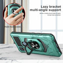 Case for Cricket Icon 4 Military Grade Ring Car Mount Kickstand with Tempered Glass Hybrid Hard PC Soft TPU Shockproof Protective - Teal