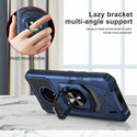 Case for Nokia C200 Military Grade Ring Car Mount Kickstand with Tempered Glass Hybrid Hard PC Soft TPU Shockproof Protective - Blue