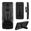 Case for Nokia C100 Military Grade Ring Car Mount Kickstand with Tempered Glass Hybrid Hard PC Soft TPU Shockproof Protective - Black