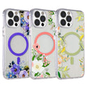 Apple iPhone 14 Pro Max Case Rugged Drop-Proof Floral Design MagSafe Compatible with Raise Camera Protection - Sage