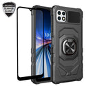 Case for Boost Celero 5G Plus with Tempered Glass Screen Protector Hybrid Ring Shockproof Hard Phone Cover - Black