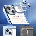 Apple iPhone 14 Plus Case Rugged Drop-Proof Transparent Clear Diamond Design with Raised Camera Lens Protection - Silver