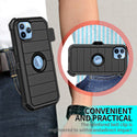 Apple iPhone 14 Pro Max Case Rugged Drop-Proof TPU with Rotatable Holster Clip Combo - Black