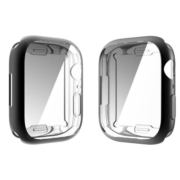 Case for Apple Watch Series 7 Full Soft Slim 45mm Cover Frame Protective TPU Soft - Black