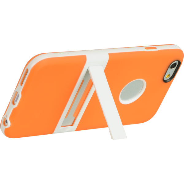 Apple iPhone 6, iPhone 6S Case Rugged Drop-proof Heavy Duty with Stand Kickstand Tinted Orange TPU + White