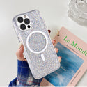 Apple iPhone 14 Pro Case Rugged Drop-Proof UV Coated Full Glitter MagSafe Compatible - Lavender