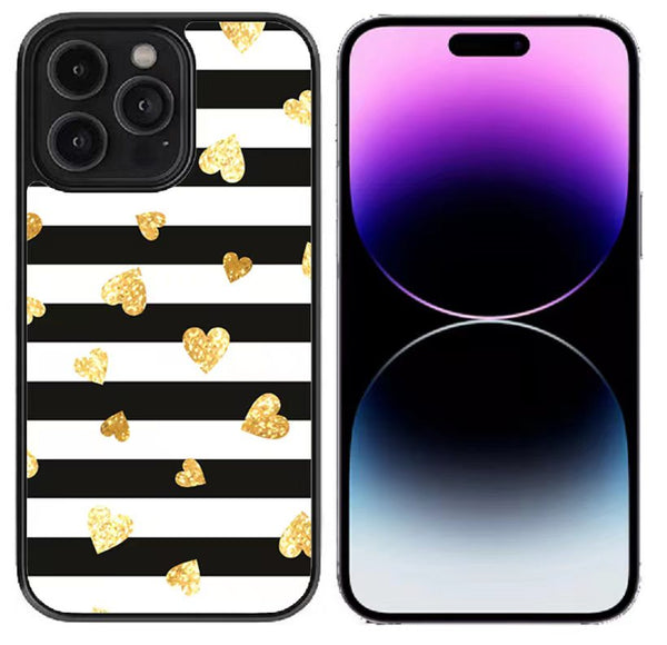 Case For iPhone 12, iPhone 12 Pro High Resolution Custom Design Print - Chic Hearts