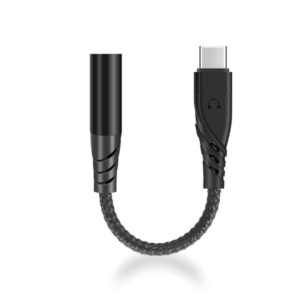 Usb Type-C Male To 3.5mm Female Audio Aux Adapter Dongle Cable Cord - Black