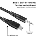 Usb Type-C Male To 3.5mm Female Audio Aux Jack Cable Cord - Black