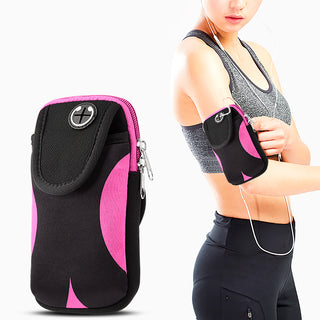 Universal Convenient Pouch with Adjustable Sports Armband - Black & Pink