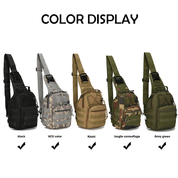 Tactical Outdoor Sling Backpack For iPad Mini-iPad 11 - Army Green, Waterproof Nylon, Wearproof, Large Storage