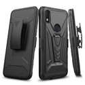 Case for Alcatel Jitterbug Smart3 with Tempered Glass Screen Protector Heavy Duty Protective Phone Built-In Kickstand Rugged Shockproof Protective Phone - Black