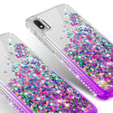 Case for Alcatel Jitterbug Smart3 / Lively Smart Liquid Glitter Phone Waterfall Floating Quicksand Bling Sparkle Cute Protective Girls Women Cover Case for Alcatel Jitterbug Smart3 / Lively Smart withTemper Glass - (Purple Gradient)
