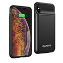 3500Mah Battery Case with Wireless Charger for Apple iPhone X / XS - Rubber Coated Black