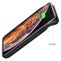 4500Mah Battery Case with Wireless Charger for Apple iPhone XS Max - Rubber Coated Black