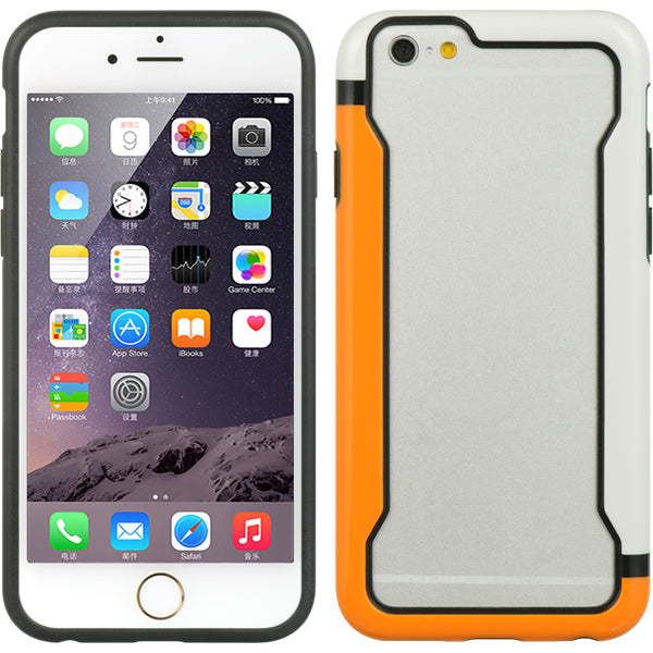 Apple iPhone 6, iPhone 6S Case Rugged Drop-proof TPU Bumper Impact Absorption - Orange / White