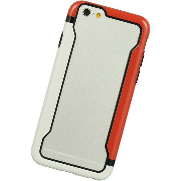 Apple iPhone 6, iPhone 6S Case Rugged Drop-Proof TPU Bumper Impact Absorption - White / Red