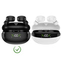 Universal Bluetooth Wireless Stereo Headset Earbuds with Charging Box and LED Power Display - Black