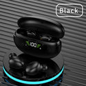 Universal Bluetooth Wireless Stereo Headset Earbuds with Charging Box and LED Power Display - Black