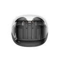 Eggshell Premium TWS (True Wireless Stereo) Bluetooth Headsets with Stylish Clear Charging Box - Black