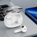 Eggshell Premium TWS (True Wireless Stereo) Bluetooth Headsets with Stylish Clear Charging Box - White