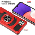 Case for Boost Celero 5G Plus with Tempered Glass Screen Protector Hybrid Ring Shockproof Hard Phone Cover - Red
