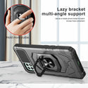 Case for Boost Celero 5G Plus with Tempered Glass Screen Protector Hybrid Ring Shockproof Hard Phone Cover - Black