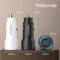 Universal 40W (20W+20W) Pd Dual USB Type-C Car Charger with Power Delivery Cigarette Lighter Adaper - Black
