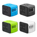 Universal Travel Adapter Worldwide All In One Ac Outlet Powerplug with 3 USB + 1 Type-C Charging Port for USA Uk Aus Asia & EU 150 Countries - Black
